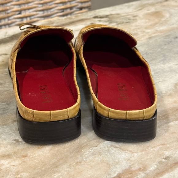 Women’s LAUREN RALPH LAUREN Lisette tan alligator leather tassel mules- Size 8.5 - Picture 4 of 8
